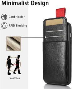 img 2 attached to 📱 LAMEEKU Wallet Case with Credit Card Slot Holder for iPhone 12/12 Pro 6.1"-Black | Leather Protective Bumper Cover Design Compatible with iPhone 12 Pro and iPhone 12