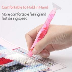 img 2 attached to 💎 Enhance Your Diamond Painting Experience with Handmade Resin Diamond Painting Pen - Includes Glue Clay and Various Tips for Faster and More Comfortable 5D Diamond Paintings Hobby (Pink)