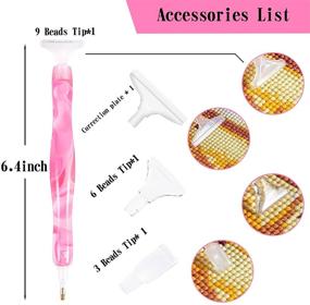 img 3 attached to 💎 Enhance Your Diamond Painting Experience with Handmade Resin Diamond Painting Pen - Includes Glue Clay and Various Tips for Faster and More Comfortable 5D Diamond Paintings Hobby (Pink)