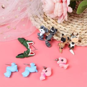 img 1 attached to NEWITIN Animal Earrings Hypoallergenic Cartoon