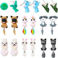 newitin animal earrings hypoallergenic cartoon logo