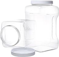 🔒 dilabee - 1 gallon storage jars with lids - 2 pack of square plastic containers with lids - food grade air tight tall plastic container – gallon containers with lids - clear large container - bpa free (seo enhanced) логотип