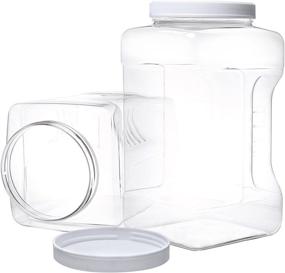 img 4 attached to 🔒 Dilabee - 1 Gallon Storage Jars with Lids - 2 Pack of Square Plastic Containers with Lids - Food Grade Air Tight Tall Plastic Container – Gallon Containers with Lids - Clear Large Container - BPA Free (SEO Enhanced)