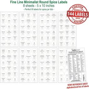 img 3 attached to 🌶️ Talented Kitchen 144 Preprinted Minimalist Black Text Spice Jar Labels – Round White Labels for Water Resistant Spice Rack Organization, Fits Spice Jar Lids – Perfect for Seasoning, Herbs, and Spices.