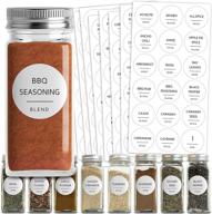 🌶️ talented kitchen 144 preprinted minimalist black text spice jar labels – round white labels for water resistant spice rack organization, fits spice jar lids – perfect for seasoning, herbs, and spices. logo