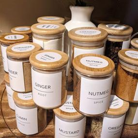 img 2 attached to 🌶️ Talented Kitchen 144 Preprinted Minimalist Black Text Spice Jar Labels – Round White Labels for Water Resistant Spice Rack Organization, Fits Spice Jar Lids – Perfect for Seasoning, Herbs, and Spices.