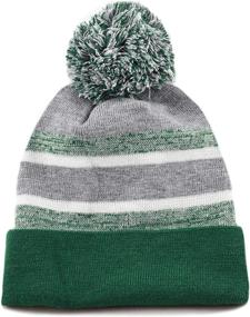 img 3 attached to Optimized for SEO: The Hat Depot Kids Winter Beanie with Cuffed Knit Stripe and Pom