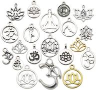 🧘 premium quality wocraft silver yoga om lotus flower charms - ideal for jewelry making and diy necklace bracelet crafting (100g, 80pcs, m294) logo