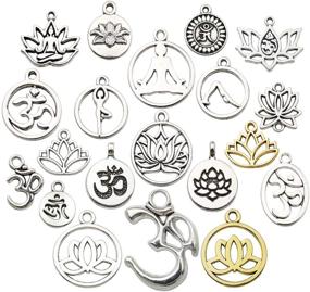 img 4 attached to 🧘 Premium Quality WOCRAFT Silver Yoga OM Lotus Flower Charms - Ideal for Jewelry Making and DIY Necklace Bracelet Crafting (100g, 80pcs, M294)