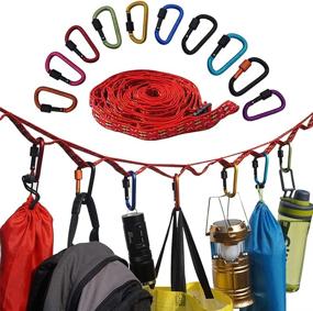 img 4 attached to 🏕️ Acenilen 3-Meter Camping Lanyard: Versatile Outdoor Rope with 10 Keychain Carabiners - Ideal for Camping, Hiking, and Tent Accessories