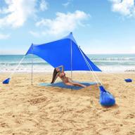 concha cielo family beach shade - 7x7.5ft portable pop up sun shade with upf50+ protection | 🏖️ easy setup & carry | ideal for trips, fishing, backyard fun, picnics | teal color | fits 2-4 people логотип