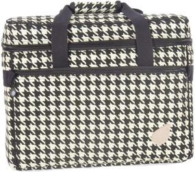 img 1 attached to 👜 Bluefig Blue Fig Designer Series Project Bag-Ebony-Black Houndstooth: Sleek Style & Functionality Combined