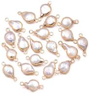 💎 exquisite qsller natural pearl pendant connectors with gold edge - ideal for diy jewelry making and handmade accessories decoration supplies logo