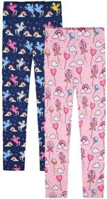 img 3 attached to 🦋 Quedoris Butterfly Printed Leggings 2 Pack - Girls' Leggings Clothing