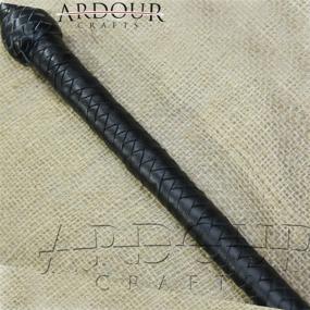 img 3 attached to 🤠 Ardour Crafts 3 Feet Long 08 Plait Genuine Leather Bull Whip: Heavy Duty Black Leather Bullwhip