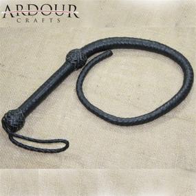 img 1 attached to 🤠 Ardour Crafts 3 Feet Long 08 Plait Genuine Leather Bull Whip: Heavy Duty Black Leather Bullwhip