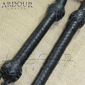 img 2 attached to 🤠 Ardour Crafts 3 Feet Long 08 Plait Genuine Leather Bull Whip: Heavy Duty Black Leather Bullwhip