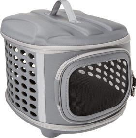 img 3 attached to Pet Magasin Hard Cover Collapsible Cat Carrier - Top-Load, Foldable Travel Kennel for Cats, Small Dogs, Puppies & Rabbits - Convenient & Reliable Transport Solution