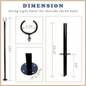 img 1 attached to Enhance Your Outdoor Ambiance with TPSHKE String Light Poles (4 x 10 FT) - Perfect for Garden, Terrace, Weddings, Parties, and Birthdays - Heavy-Duty Design for Universal Scene Installation (4 Packs)