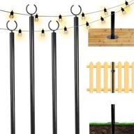 enhance your outdoor ambiance with tpshke string light poles (4 x 10 ft) - perfect for garden, terrace, weddings, parties, and birthdays - heavy-duty design for universal scene installation (4 packs) логотип