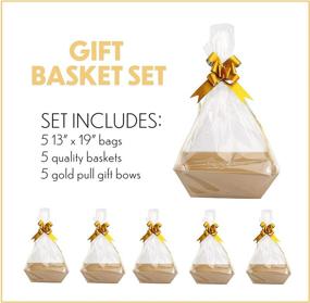 img 3 attached to 🎁 Complete Gift Basket Kit: 5 Empty Baskets, 5 Bags, and 5 Bows Included!