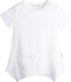 img 4 attached to Ipuang Vermilion Shaped Cotton Girls' Clothing: Stylish Tops, Tees & Blouses