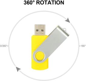 img 2 attached to Алихэлан 10 шт. 4 ГБ флеш-накопителей USB - USB 2.0 поворотный накопитель Thumb Drive объемом 4 ГБ с магнитным замком - пакет из 10 штук, желтого цвета