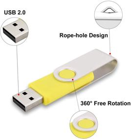 img 1 attached to Алихэлан 10 шт. 4 ГБ флеш-накопителей USB - USB 2.0 поворотный накопитель Thumb Drive объемом 4 ГБ с магнитным замком - пакет из 10 штук, желтого цвета