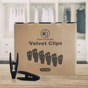 img 1 attached to 👚 Enhance Closet Organization with 10-Pack Velvet Clips: Durable Non-Breaking Material for All Your Hanging Needs (Black)