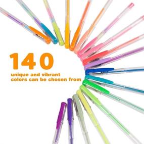 img 2 attached to 🖍️ Smart Color Art Gel Pens: A Vibrant Set of 140 Colors for Adult Coloring, Drawing, Painting, and Writing