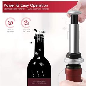 img 2 attached to 🍷 Wine Saver Kit 1: Vacuum Pump with Stoppers, Foil Cutter & Champagne Stopper - Preserve and Keep Wine Fresh with Stainless Steel Wine Preserver