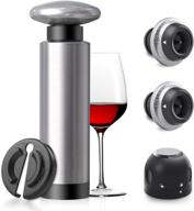 🍷 wine saver kit 1: vacuum pump with stoppers, foil cutter & champagne stopper - preserve and keep wine fresh with stainless steel wine preserver логотип