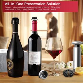 img 3 attached to 🍷 Wine Saver Kit 1: Vacuum Pump with Stoppers, Foil Cutter & Champagne Stopper - Preserve and Keep Wine Fresh with Stainless Steel Wine Preserver