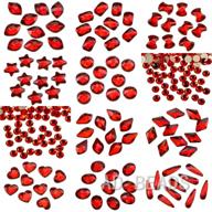 💎 sparkling 300-piece red crystal rhinestone set: flatback non hotfix gems in various shapes & sizes logo