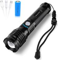 🔦 morpilot rechargeable led flashlight, high lumens, zoomable, 5 modes, ipx4, led flashlight with 26650 battery, waterproof tactical handheld flashlight for emergency and hiking situations logo