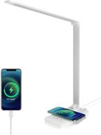 wireless charging led desk lamp with usb port, 5 lighting modes & brightness levels, touch control, timer, eye-caring design - ideal home office desk light with adapter логотип