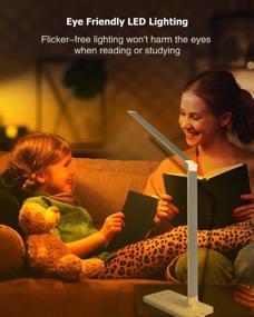 img 2 attached to Wireless Charging LED Desk Lamp with USB Port, 5 Lighting Modes & Brightness Levels, Touch Control, Timer, Eye-Caring Design - Ideal Home Office Desk Light with Adapter