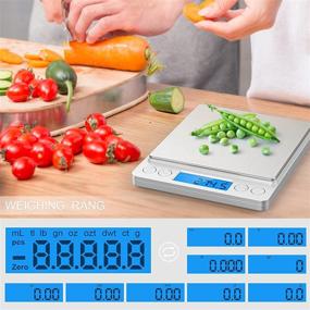 img 3 attached to KPafory USB Kitchen Scale: Digital Baking Scale with 3000g Precision, LCD Display and 9 Units – Stainless Steel Food Scale with Tare and PCS Function – Includes Batteries and 2 Trays