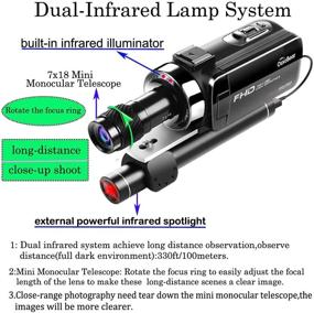 img 3 attached to OsxoBear Night Vision Video Camera DVC-002 - Up to 100M/330ft 🎥 Viewing Distance, Mini Monocular, External Infrared Lamp, External Microphone, Remote Control, 32GB Card