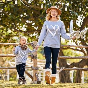img 1 attached to Matching Mommy and Me Heart Printed Sweatshirts: Perfect for Valentine's Day!