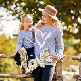img 3 attached to Matching Mommy and Me Heart Printed Sweatshirts: Perfect for Valentine's Day!