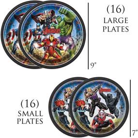 img 2 attached to Superhero Avengers Party Supplies and Decorations for Marvel-Themed Birthday Party, Ideal for Boys and Girls, Effortless Assembly and Disassembly Includes Plates, Napkins, and Cups, Serves 16 Guests