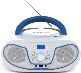 img 4 attached to 🎵 Versatile LONPOO Boombox: CD Player with Bluetooth, FM Radio, USB, AUX-in & Headphone Output - White