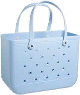 👜 bogg bag x-large waterproof washable tip-proof durable tote bag for beach, boat, pool, sports 19x15x9.5 (x-large, carolina blue) logo