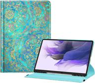 fintie 360 degree swiveling stand cover auto sleep/wake for samsung galaxy tab s7 fe 12.4 inch 2021 (sm-t730/t733/t736/t738) & galaxy tab s7 plus 2020 - shades of blue logo