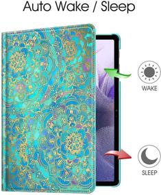 img 1 attached to Fintie 360 Degree Swiveling Stand Cover Auto Sleep/Wake for Samsung Galaxy Tab S7 FE 12.4 inch 2021 (SM-T730/T733/T736/T738) & Galaxy Tab S7 Plus 2020 - Shades of Blue