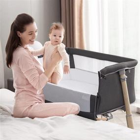 img 4 attached to RONBEI Bedside Bassinet for Newborns - Baby Bassinets with Built-in Wheels for Easy Mobility and Infant Crib Attachment