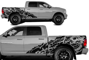 img 1 attached to Набор графических элементов Factory Crafts Nightmare Side Kit 3M Matte Black Vinyl Decal Wrap для Dodge Ram 5.7 Bed (2009-2018)