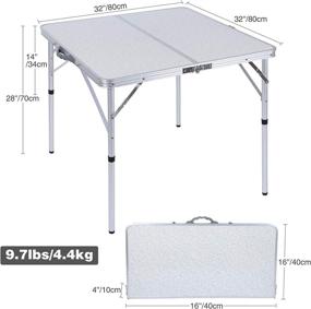 img 3 attached to 🎴 REDCAMP 32-inch Folding Card Table Square, Lightweight Portable Indoor/Outdoor Small Card Table for Adults - White 32-inch