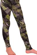 👚 large girls' clothing - syleia green rectangles leggings logo